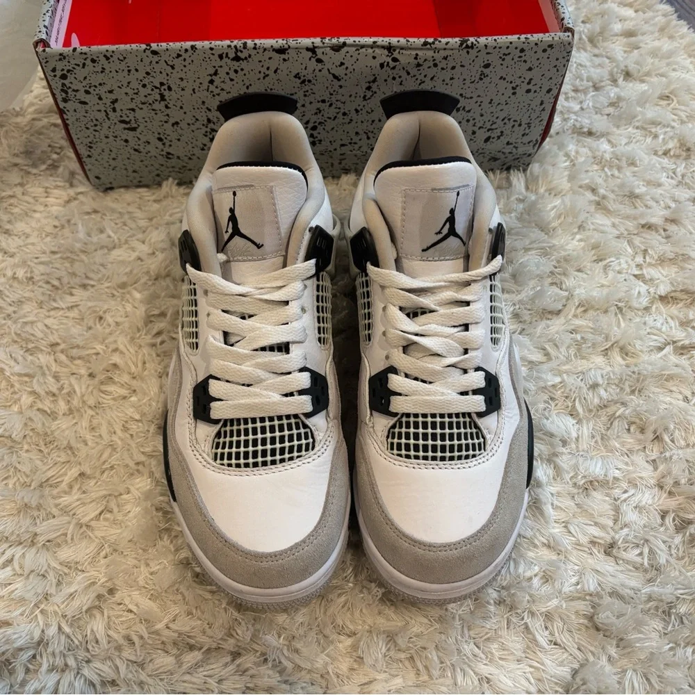 Air Jordan Men’s Sneakers in White and Black. Barely worn. Collector’s! New AJ1 mid! — — #foryou #fyp #sneakers #nike #jordan | Air  main image 4